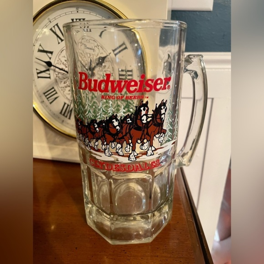 Budweiser‎ 30 Years Old Official Product Anheuser-Busch Heavy Glass 8" Mug